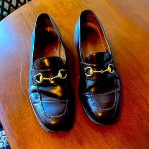 Size 12 Gucci loafers, dark brown.